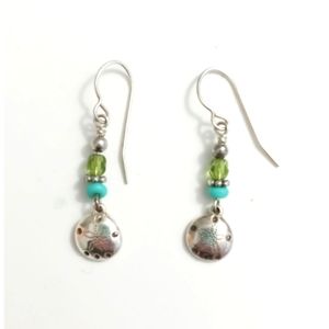 Silver Sand Dollar Earrings - Beach Bling